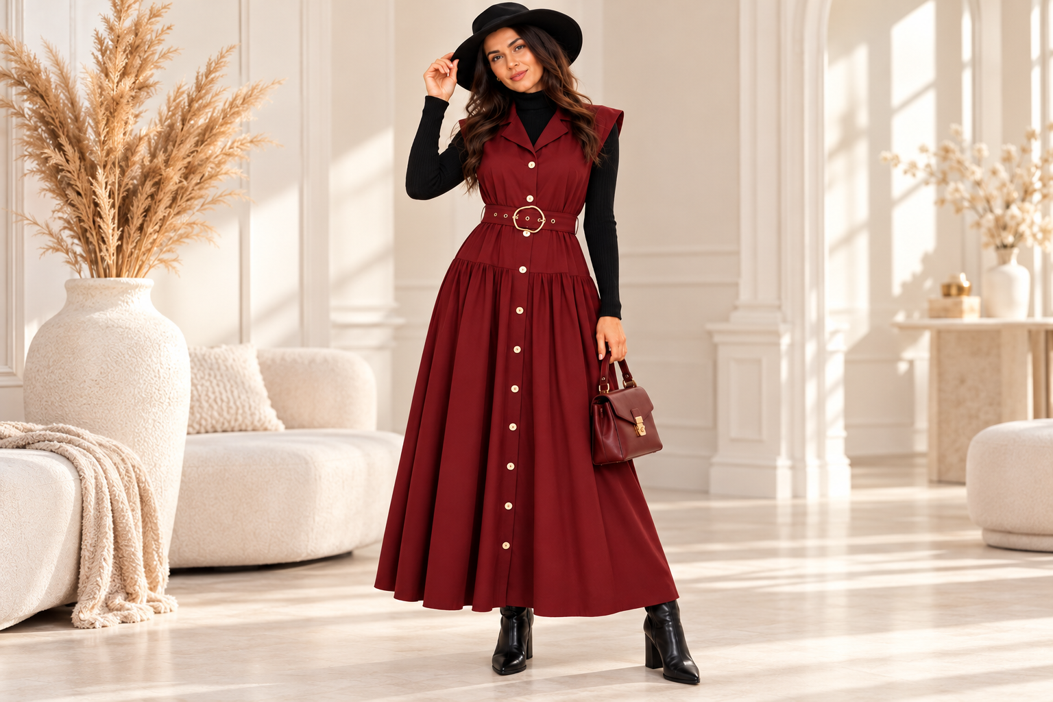 sukienka bordo